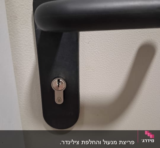ידית ודלת עם מנעול